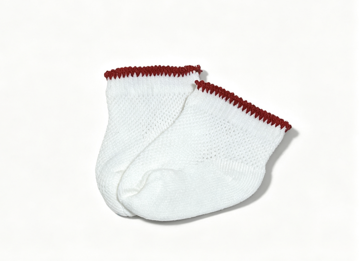 White Ankle Socks Rimmed In Red FOR 18'' DOLL Molly Birthday Outfit