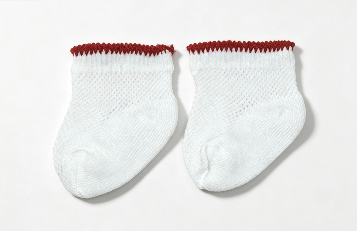 White Ankle Socks Rimmed In Red FOR 18'' DOLL Molly Birthday Outfit