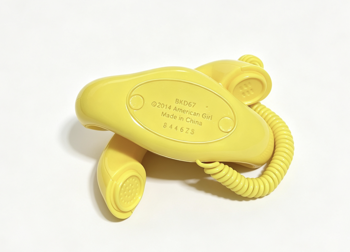 Yellow Rotary Phone FOR 18'' DOLL Julie Snack Set