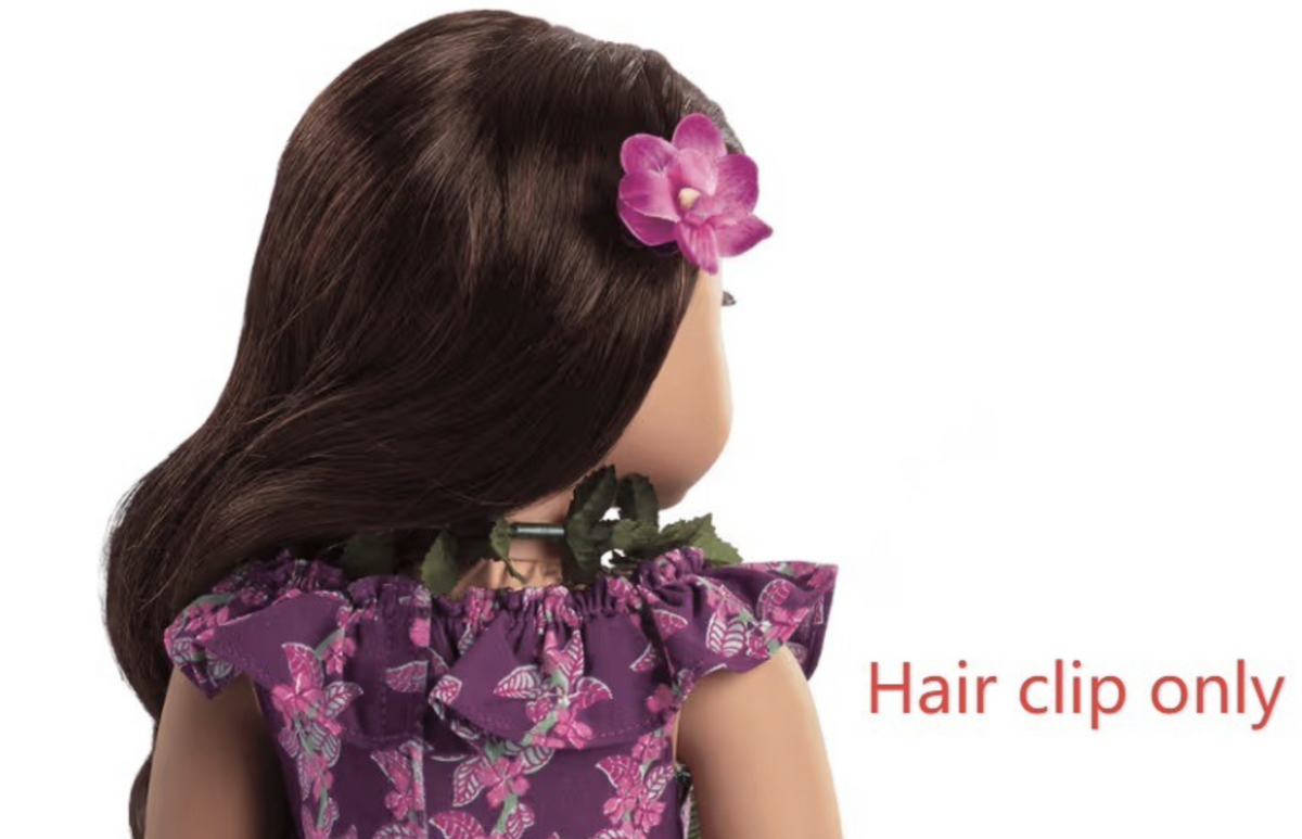 Faux-Orchid Hair Clip FOR 18'' DOLL Nanea's Holoku Dress Set