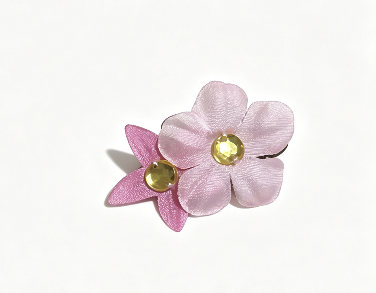 Hair Clip Featuring Two Pink Flowers FOR 18'' DOLL Princess