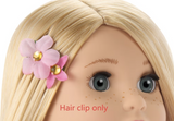 Hair Clip Featuring Two Pink Flowers FOR 18'' DOLL Princess