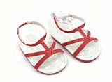 Red Heart Strappy Sandals FOR 18'' DOLL Ruffle Outfit Shoes
