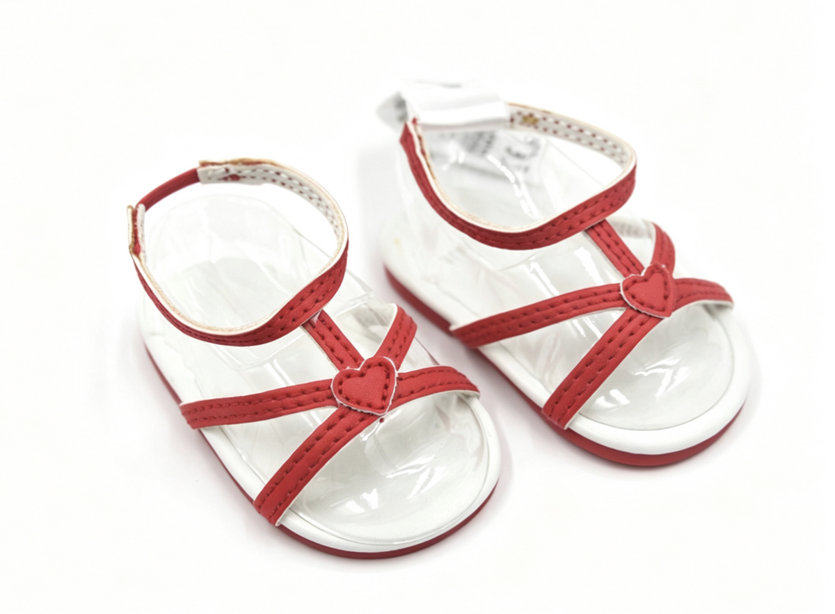 Red Heart Strappy Sandals FOR 18'' DOLL Ruffle Outfit Shoes