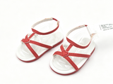 Red Heart Strappy Sandals FOR 18'' DOLL Ruffle Outfit Shoes