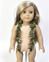 Maile Lei Leaf FOR 18'' DOLL Nanea Holoku Dress set