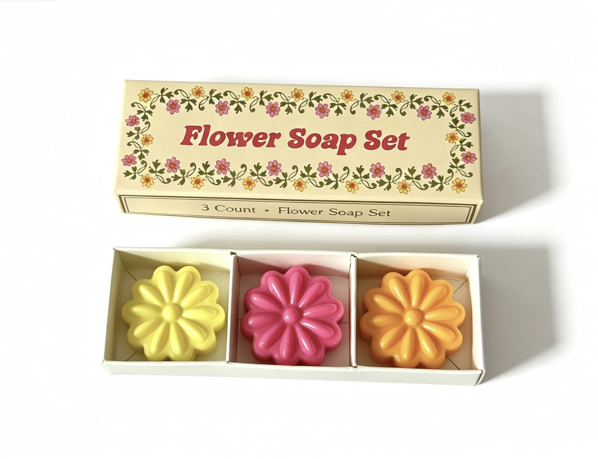 3 Count Colorful Flower Soap Box Set for 18'' Doll Julie Groovy Bathroom