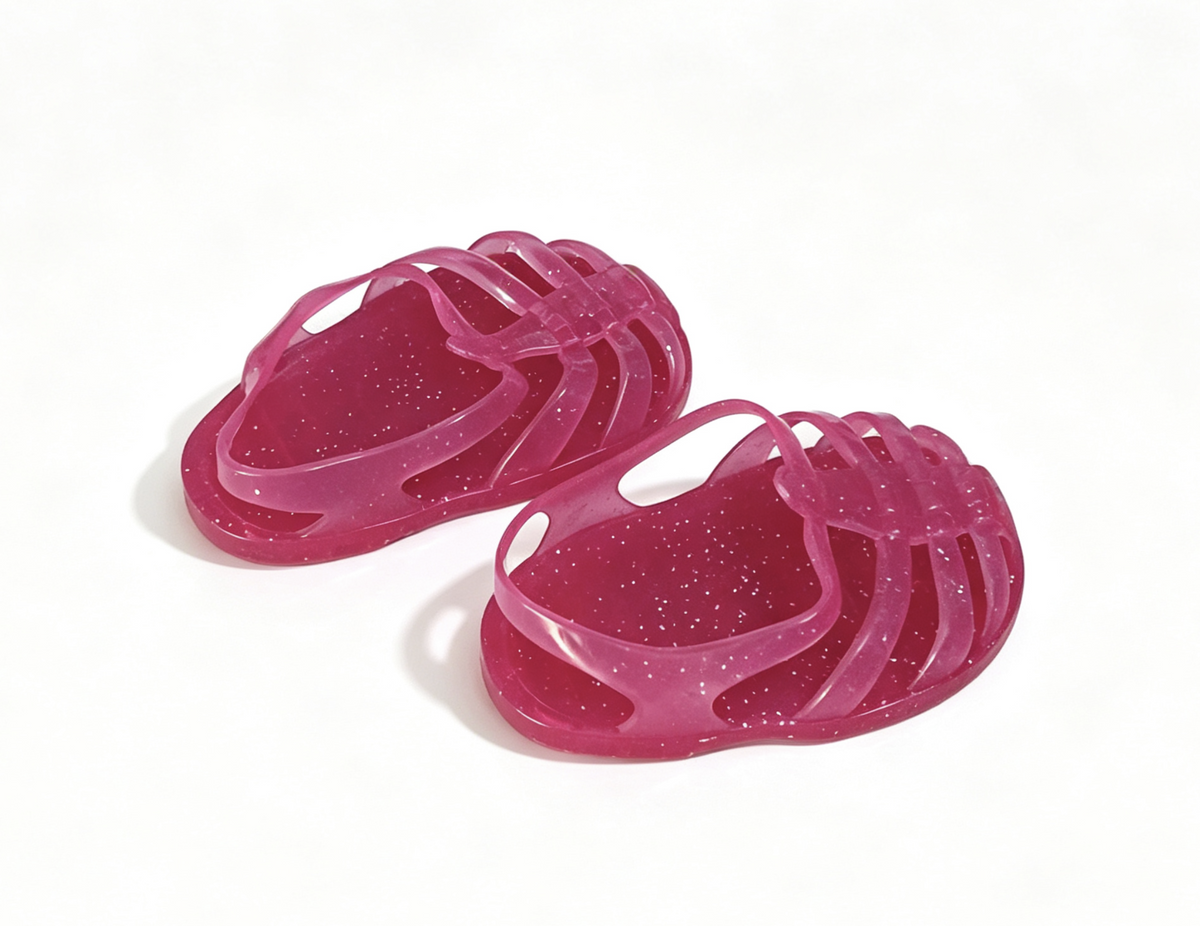 Pink Jelly Strap Summer Sandals for 18'' doll Cute Casual Footwear Accessory