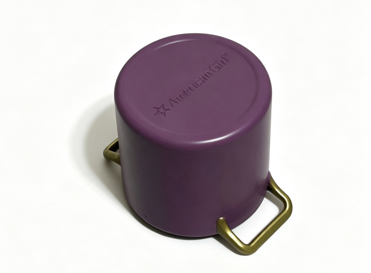 Purple Soup Pot With Gold Handles FOR 18'' DOLL Kitchen Cooking