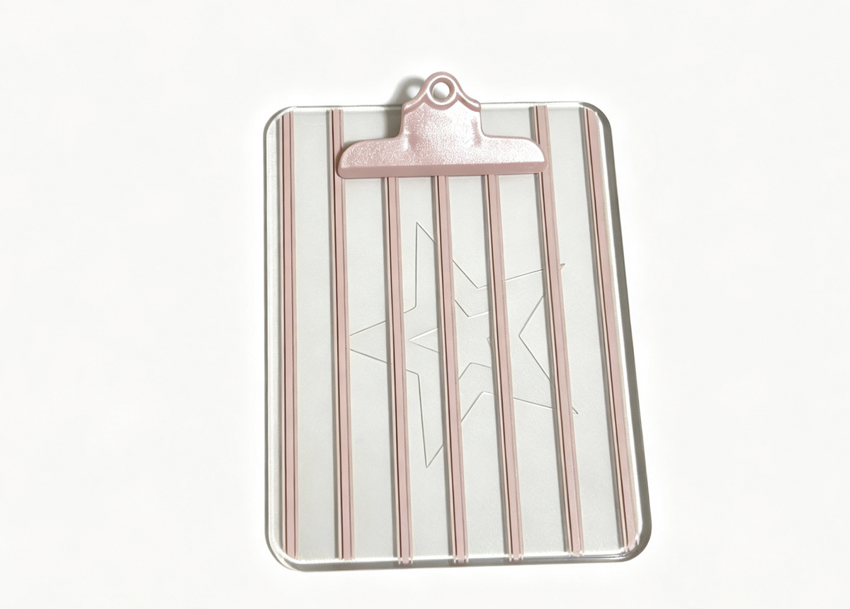 Pink Striped Clipboard for 18'' Doll Blaire Wilson Meet Accessory