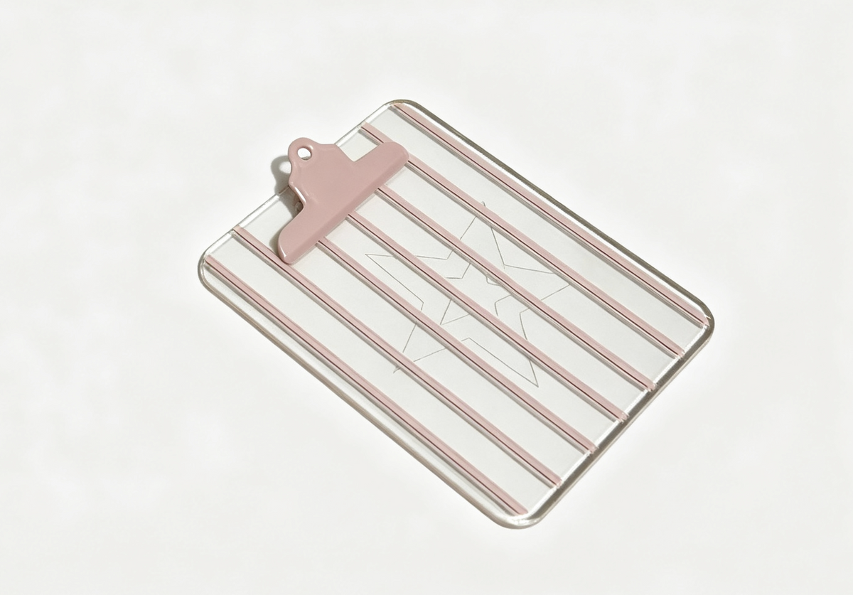 Pink Striped Clipboard for 18'' Doll Blaire Wilson Meet Accessory