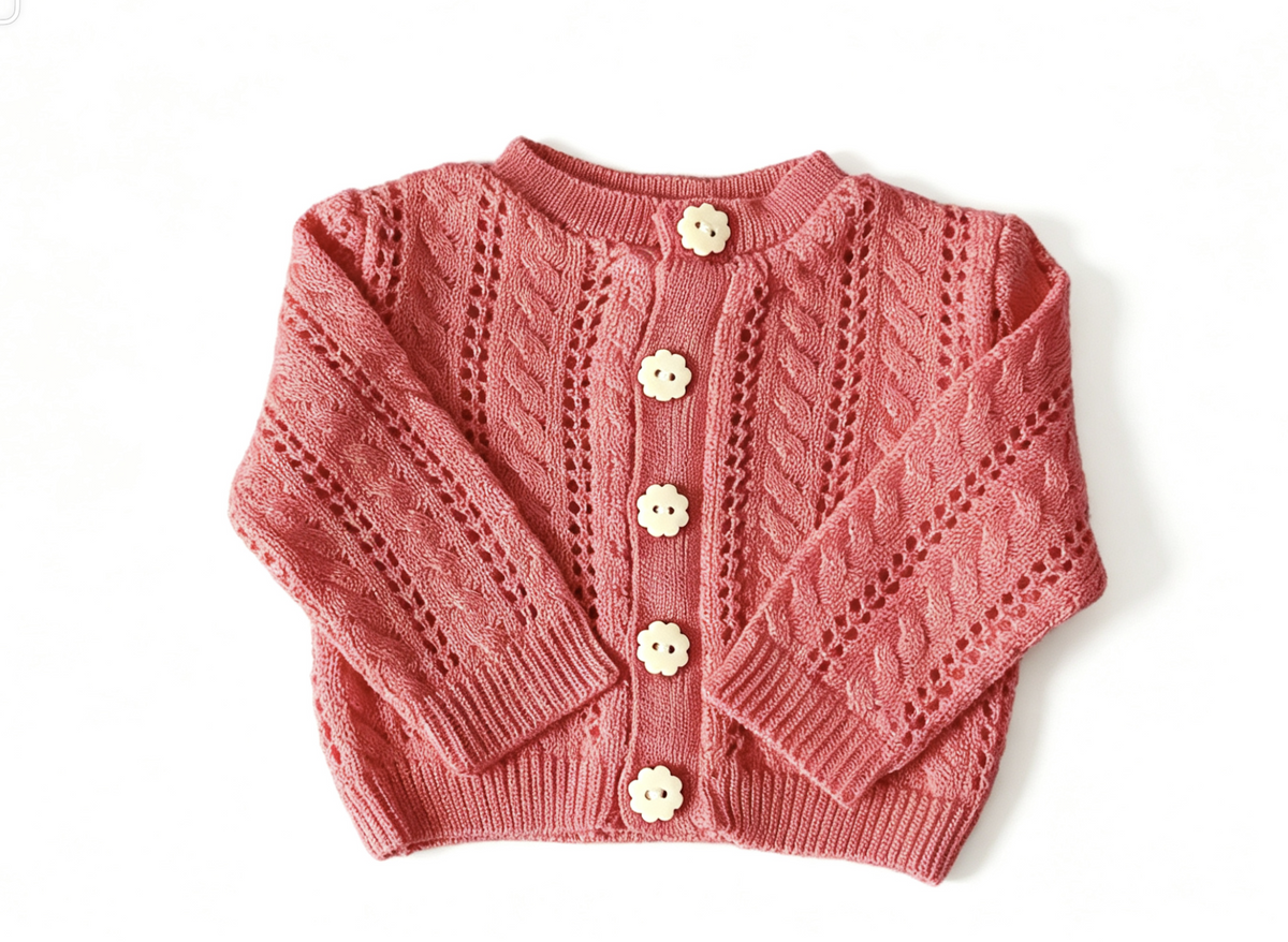 Sweater Cardigan With Flower Buttons For 18'' Doll Kit Photographer Outfit