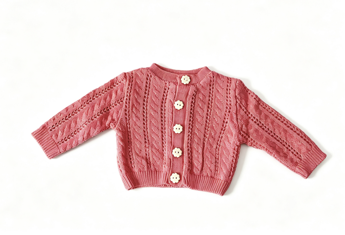 Sweater Cardigan With Flower Buttons For 18'' Doll Kit Photographer Outfit