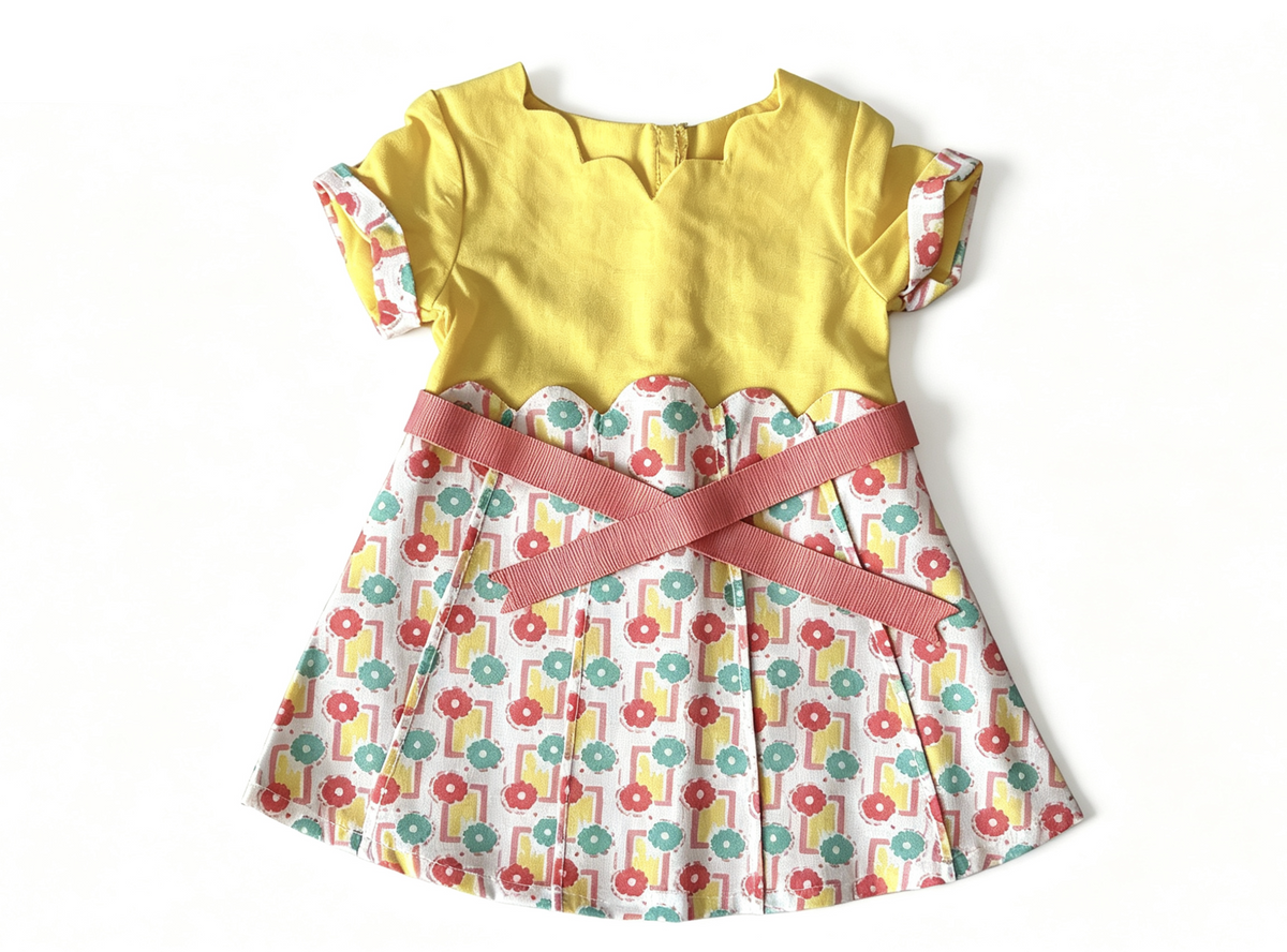 Yellow Floral Print Dress For 18'' Doll Kit Photographer Outfit