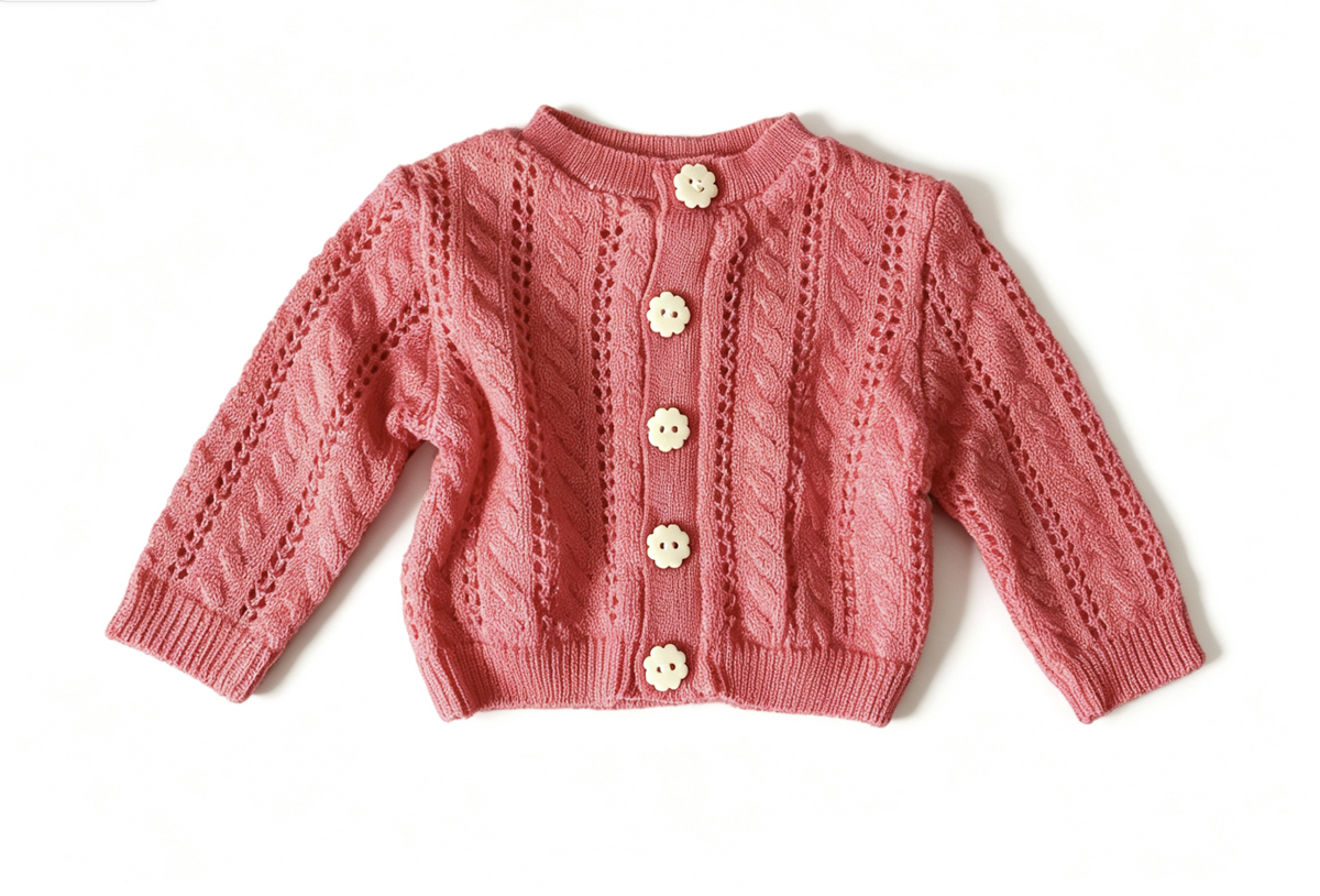 Sweater Cardigan With Flower Buttons For 18'' Doll Kit Photographer Outfit