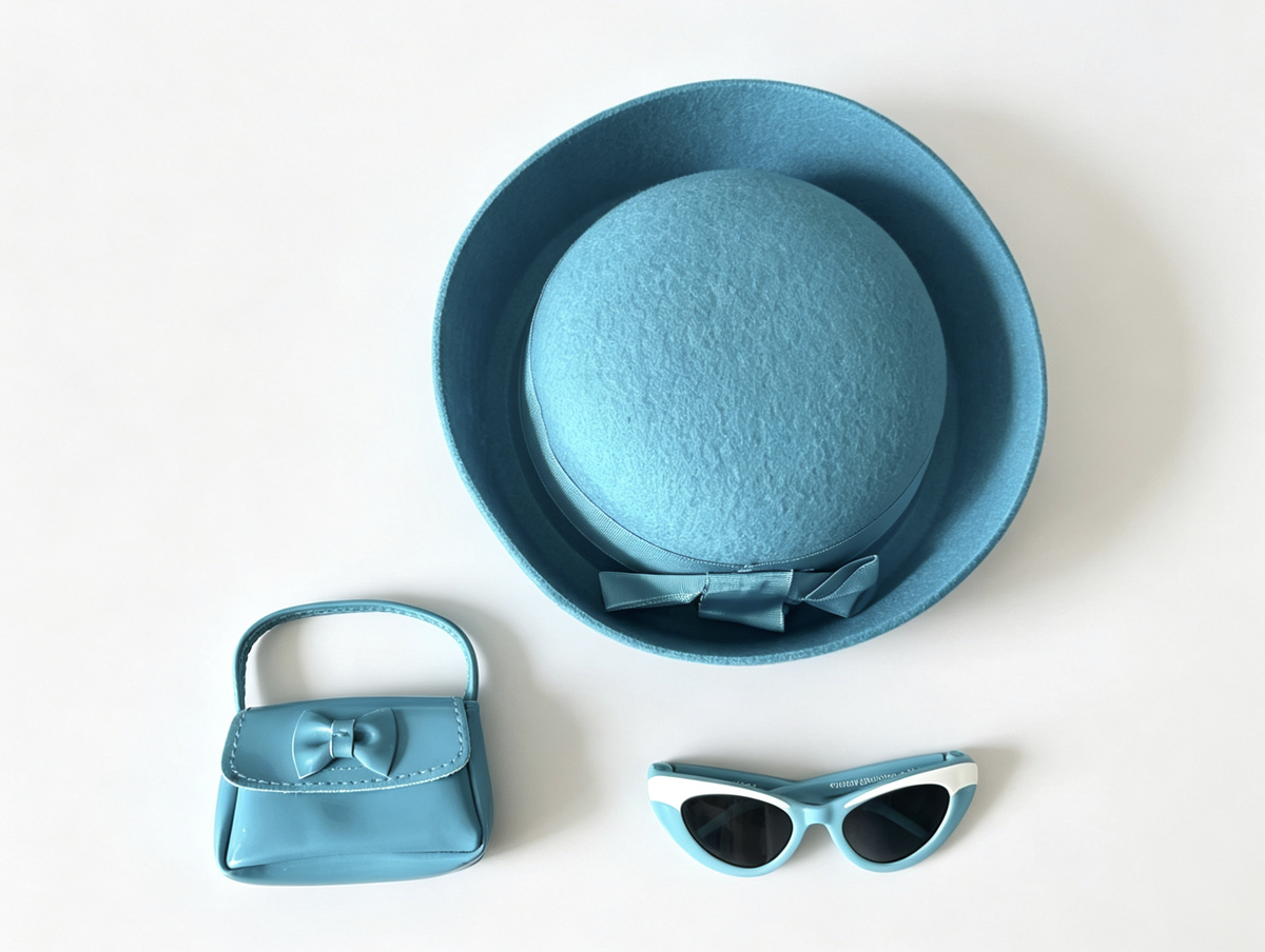 Felt Hat & Glasses & Purse Set 3 Accessories For 18'' Doll Melody Meet Outfit