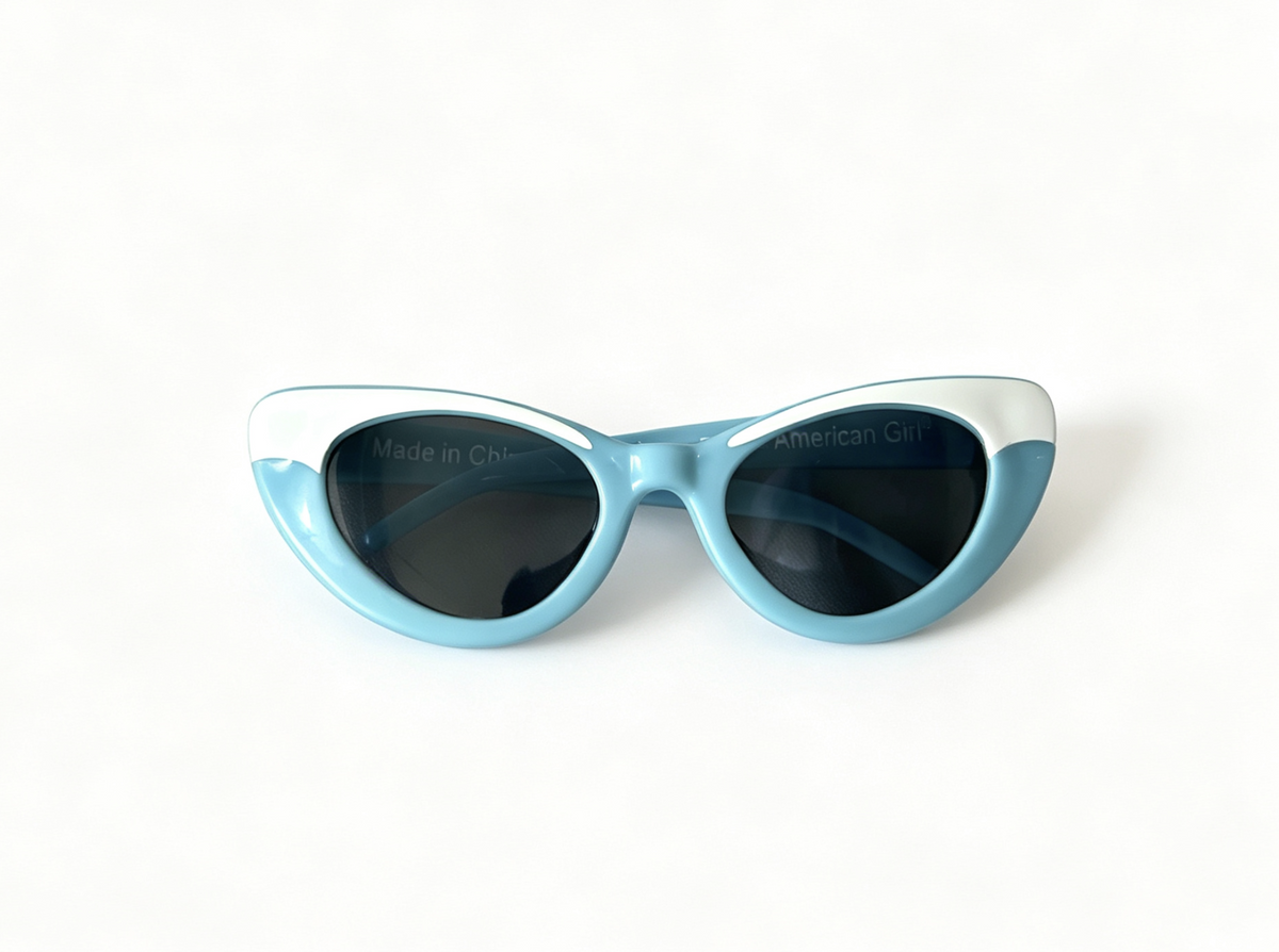 Blue White Cat Eye Sunglasses For 18'' Doll Melody Meet Outfit