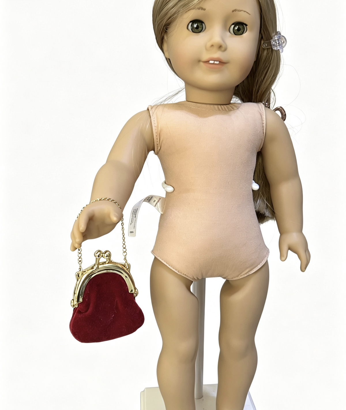 Gold Chain Purse for 18'' doll Samantha New Burgundy Meet BeForever