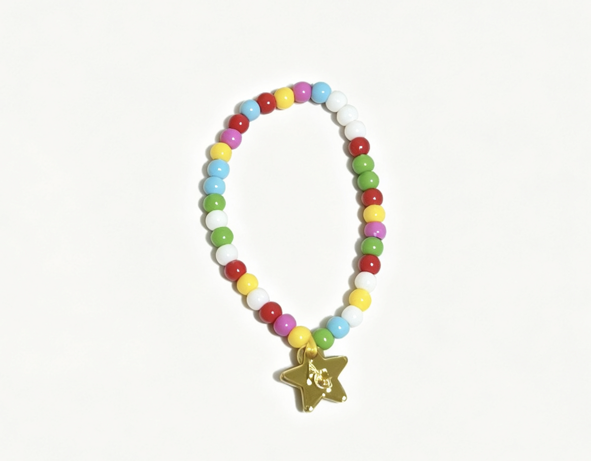 Colorful Beaded Bracelet FOR 18'' DOLL With Golden Star Charm
