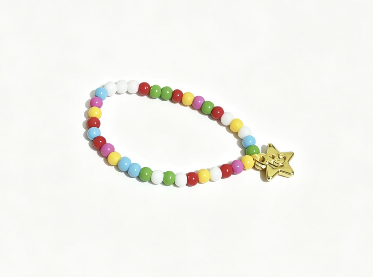 Colorful Beaded Bracelet FOR 18'' DOLL With Golden Star Charm