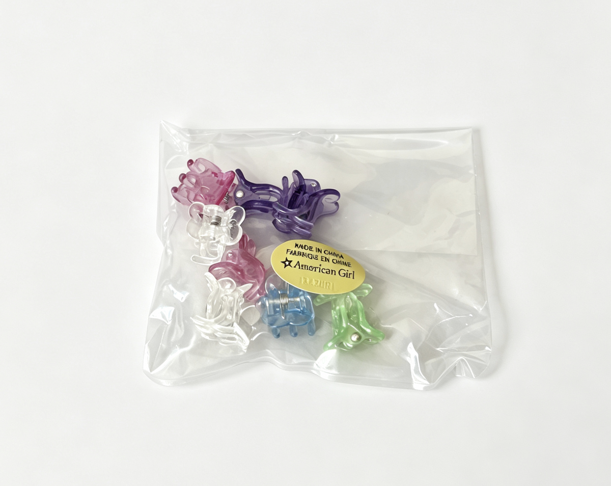 8pcs Multicolor Heart Mini Hair Claw Clips FOR 18'' DOLL