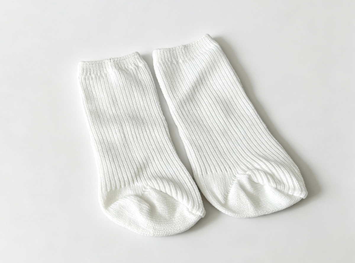 White Ribbed Knit Socks FOR 18'' DOLL