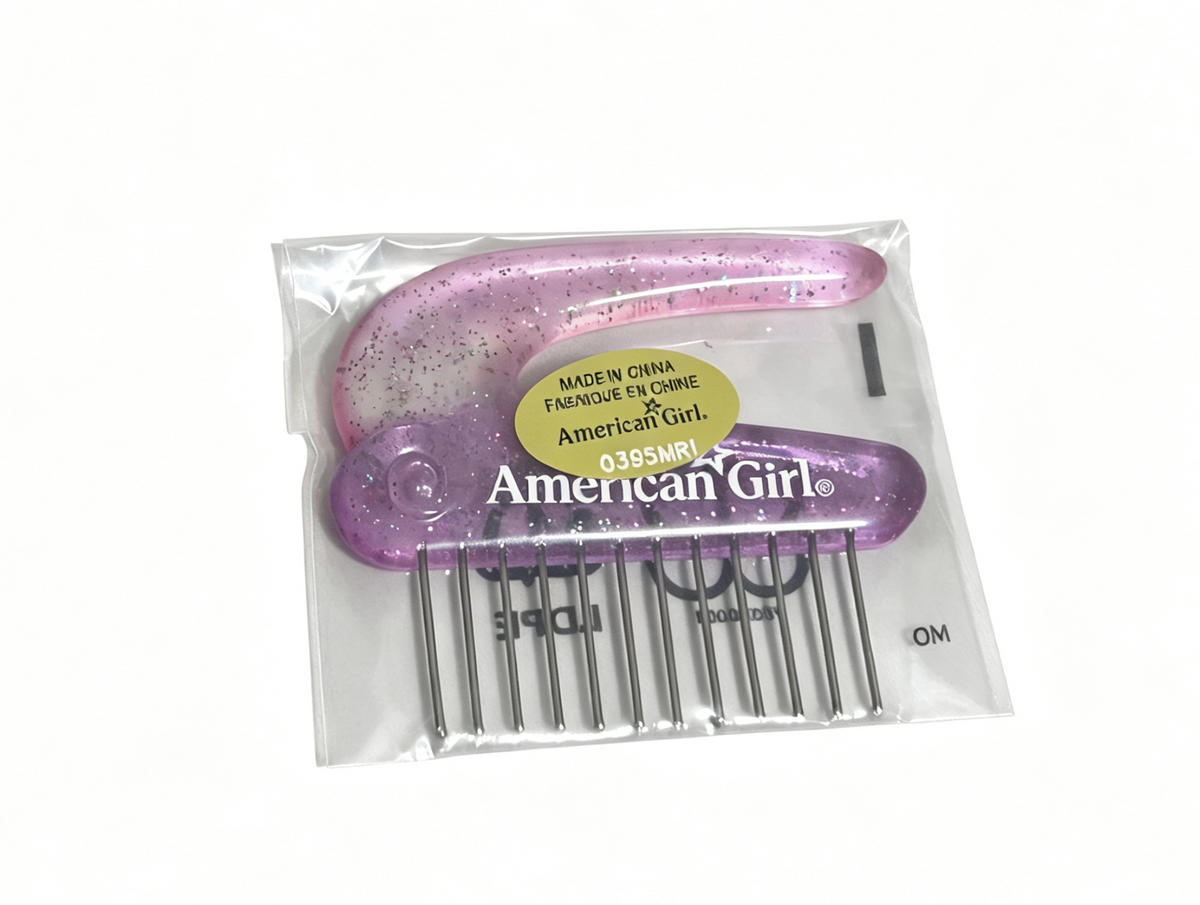 Glittery Pink Ombre Hair Pick With Metal Tines FOR 18'' DOLL Salon