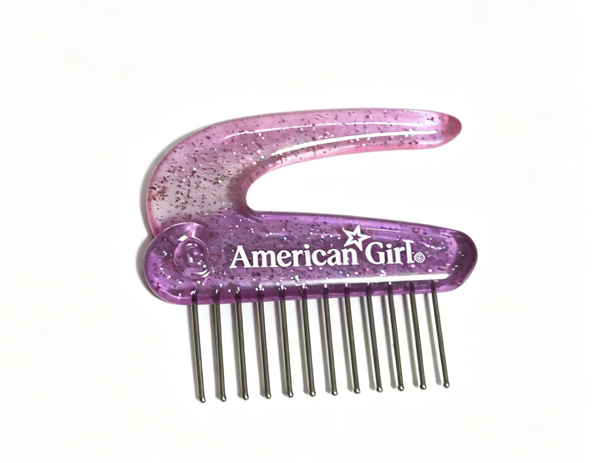 Glittery Pink Ombre Hair Pick With Metal Tines FOR 18'' DOLL Salon