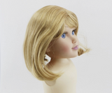 Light Blonde Bangs Shoulder Bob Wig For 18'' Fashion Girl Doll | Synthetic Doll Replacement Hair Accessory