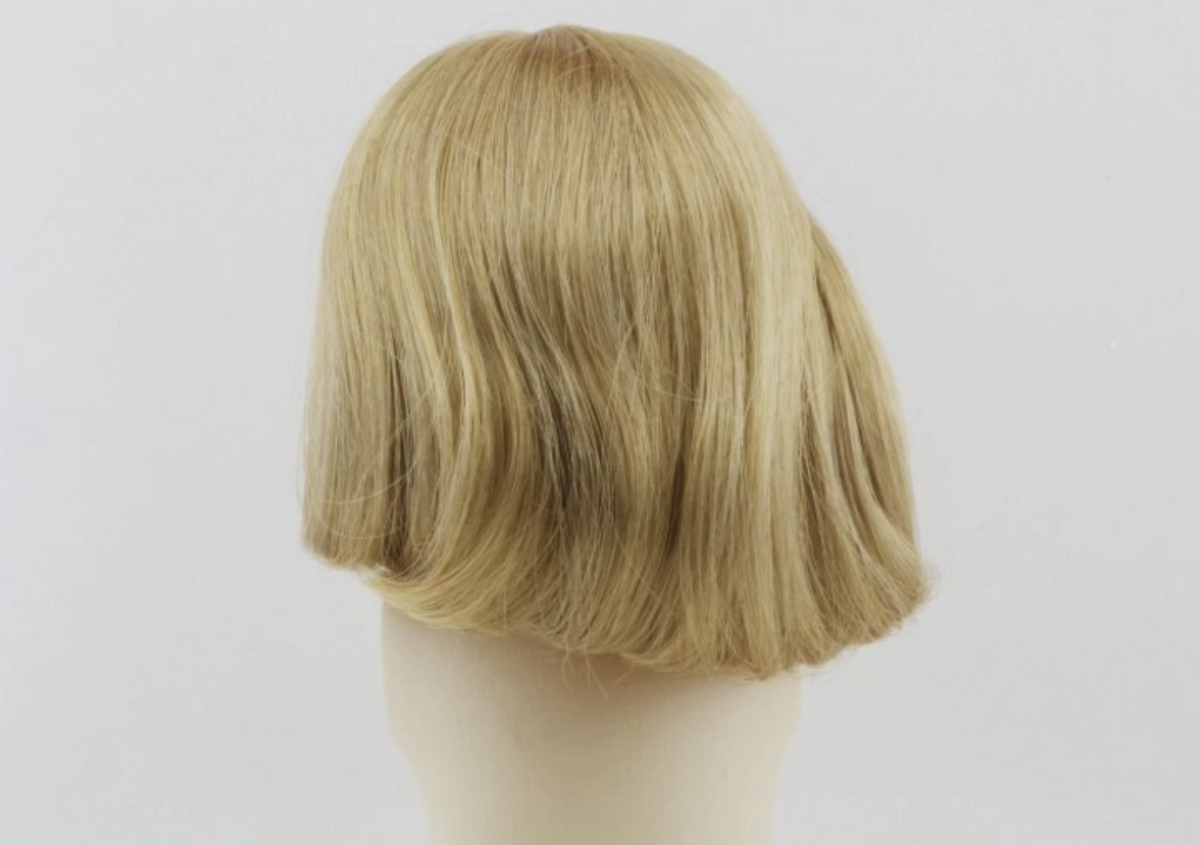 Light Blonde Bangs Shoulder Bob Wig For 18'' Fashion Girl Doll | Synthetic Doll Replacement Hair Accessory