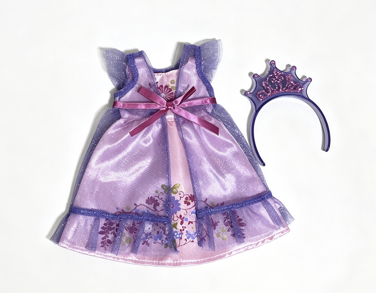 Royal Ruffles Nightie & Robe & Crown Outfit FOR 14.5'' DOLL