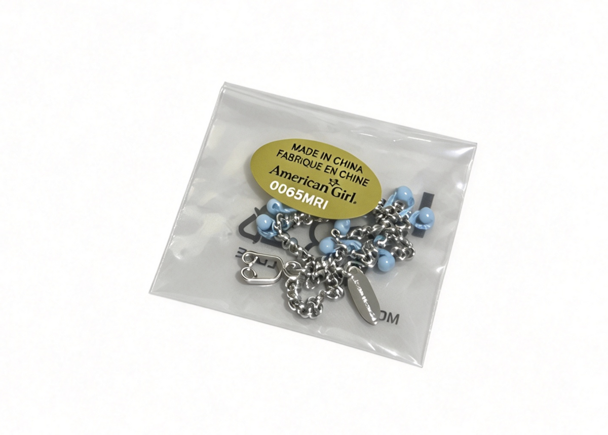 Blue Beaded Necklace For 18'' Doll