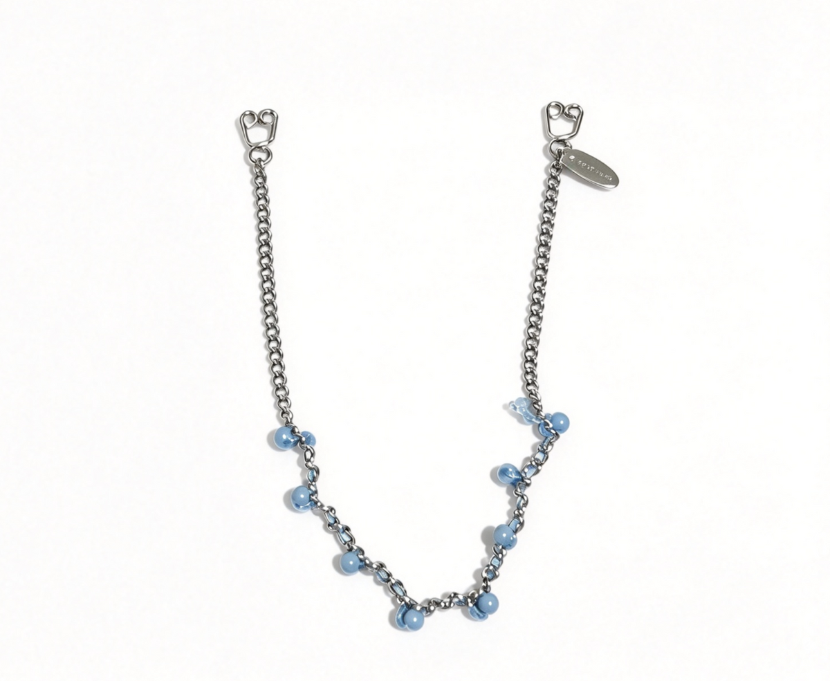 Blue Beaded Necklace For 18'' Doll