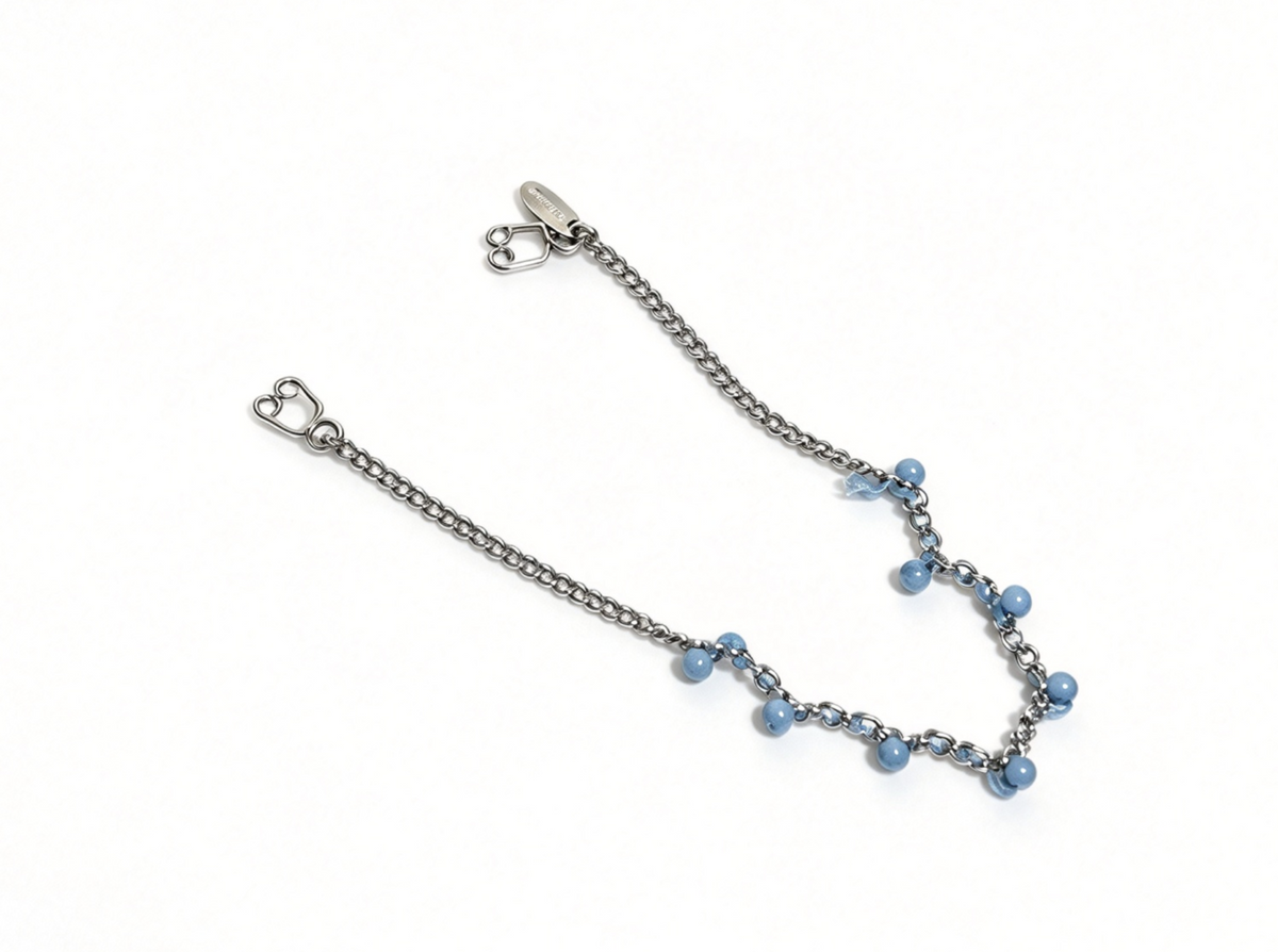 Blue Beaded Necklace For 18'' Doll