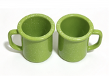 2Pcs Green Speckled Mug Set For 18'' Doll Camp Cups Adventure Pop-Up Camper
