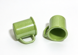 2Pcs Green Speckled Mug Set For 18'' Doll Camp Cups Adventure Pop-Up Camper
