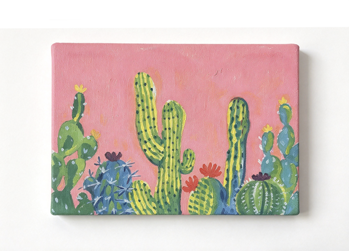 Cactus Canvas For 18'' Doll Art Class Painting Set