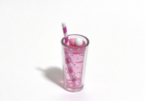 Pink Bubble Drink Cup With Striped Straw For 18'' Doll