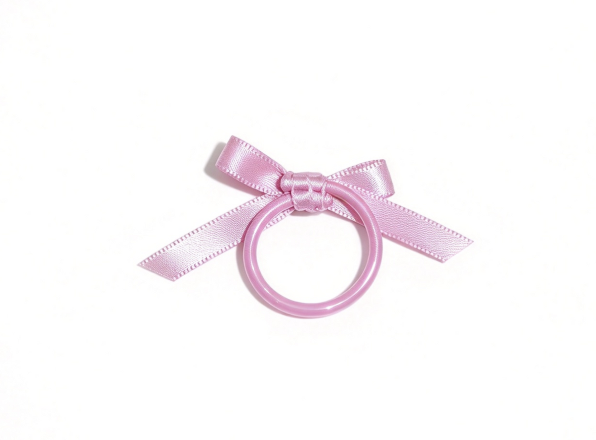 Pink Satin Bow Hair Elastic For 18'' Doll