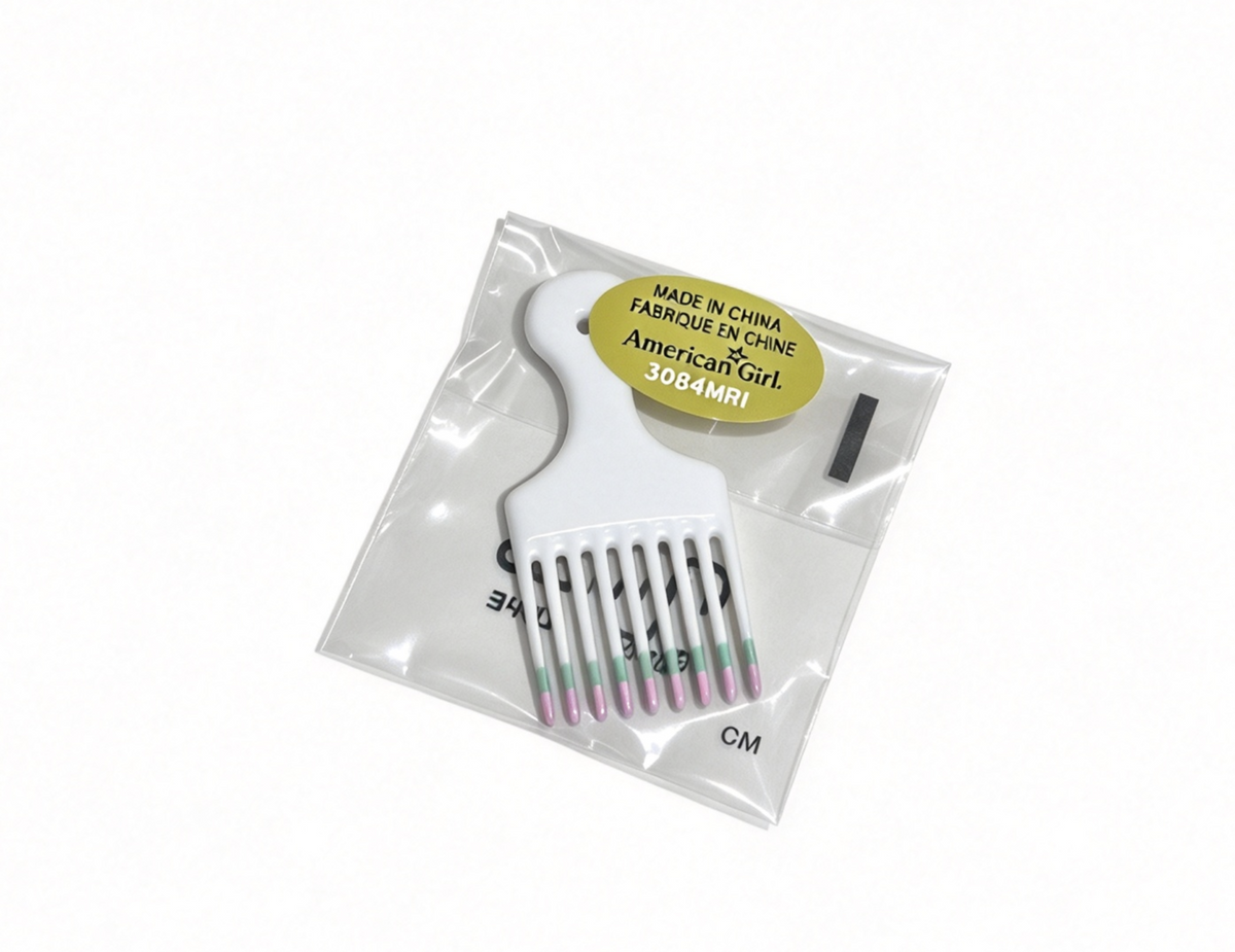 White Plastic Doll Hair Pick Comb For 18'' Doll