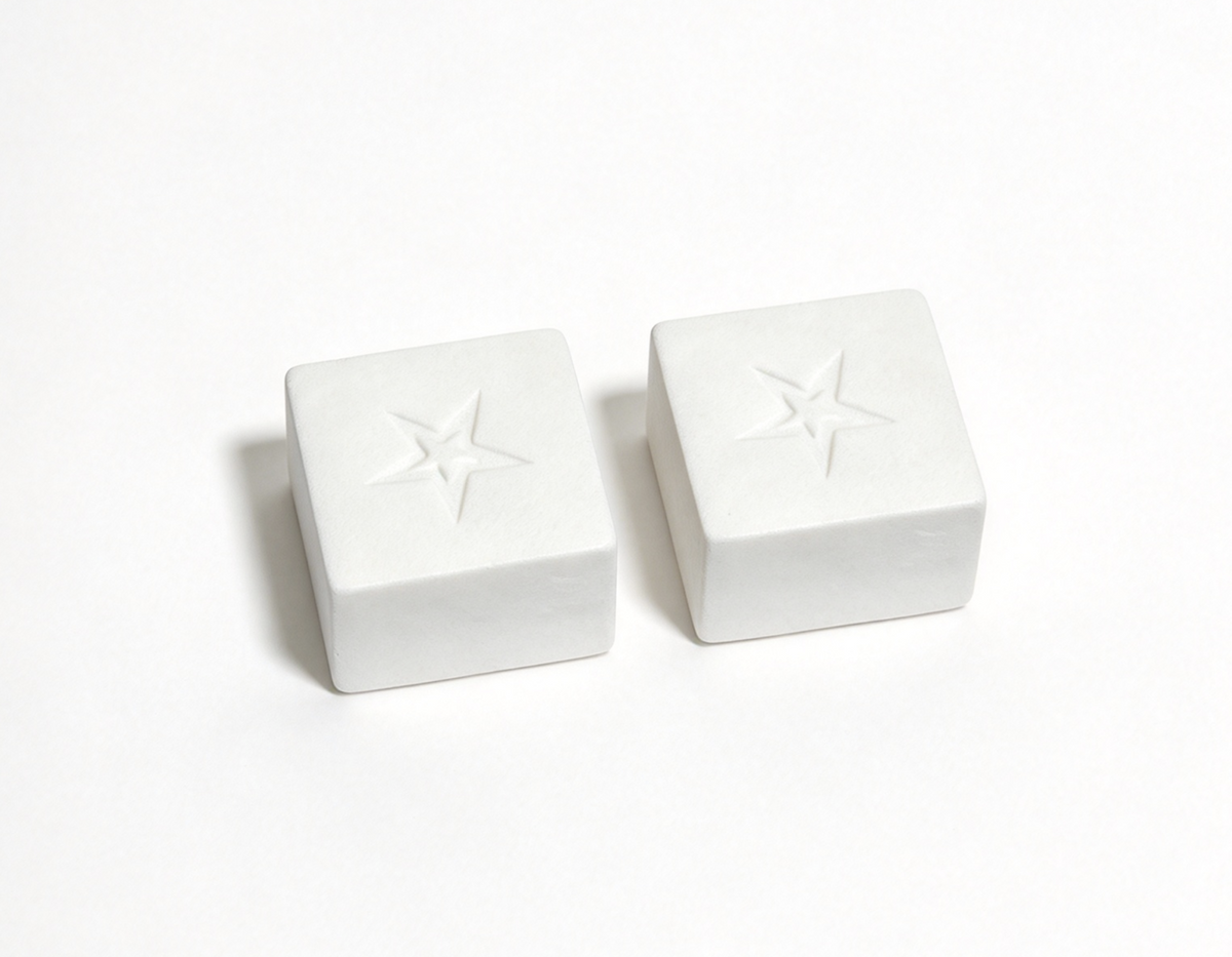 2Pcs White Star Embossed Cube Blocks For 18'' Doll