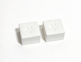 2Pcs White Star Embossed Cube Blocks For 18'' Doll