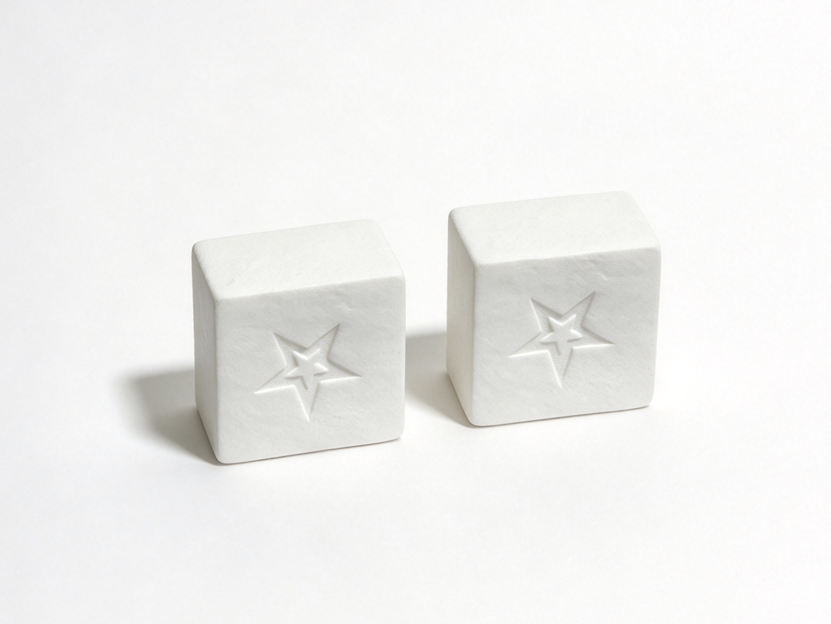 2Pcs White Star Embossed Cube Blocks For 18'' Doll