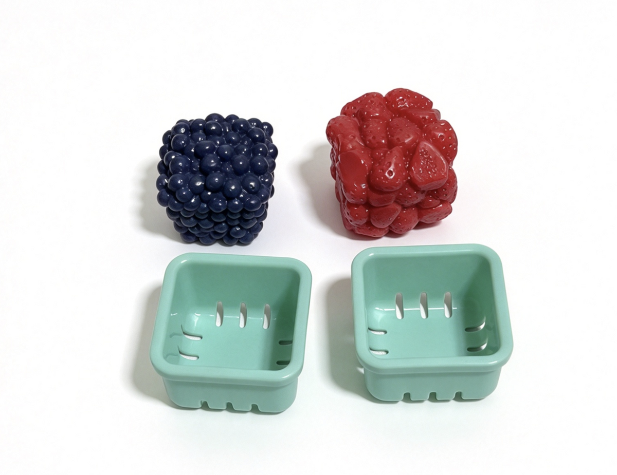 Berry Set With Green Produce Baskets For 18'' Doll