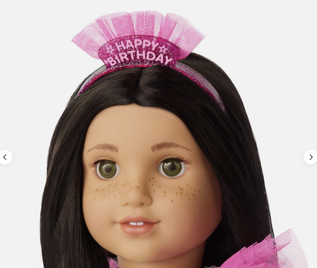 Pink Mesh Pouf Glittery Headband FOR 18'' DOLL Happy Birthday to You Outfit