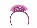 Pink Mesh Pouf Glittery Headband FOR 18'' DOLL Happy Birthday to You Outfit