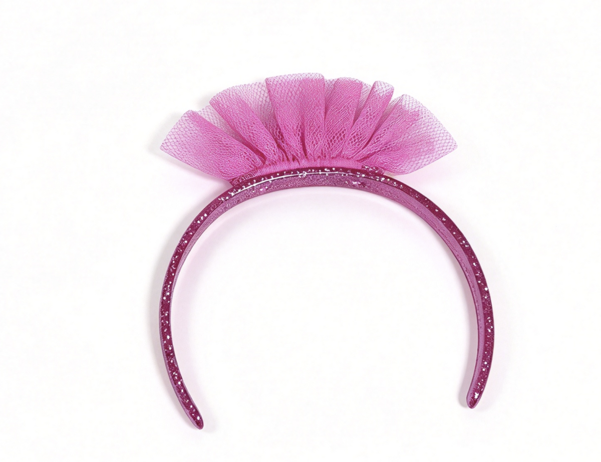 Pink Mesh Pouf Glittery Headband FOR 18'' DOLL Happy Birthday to You Outfit