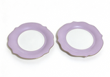 Pair Of Lavender Scalloped Plastic Plates FOR 18'' DOLL