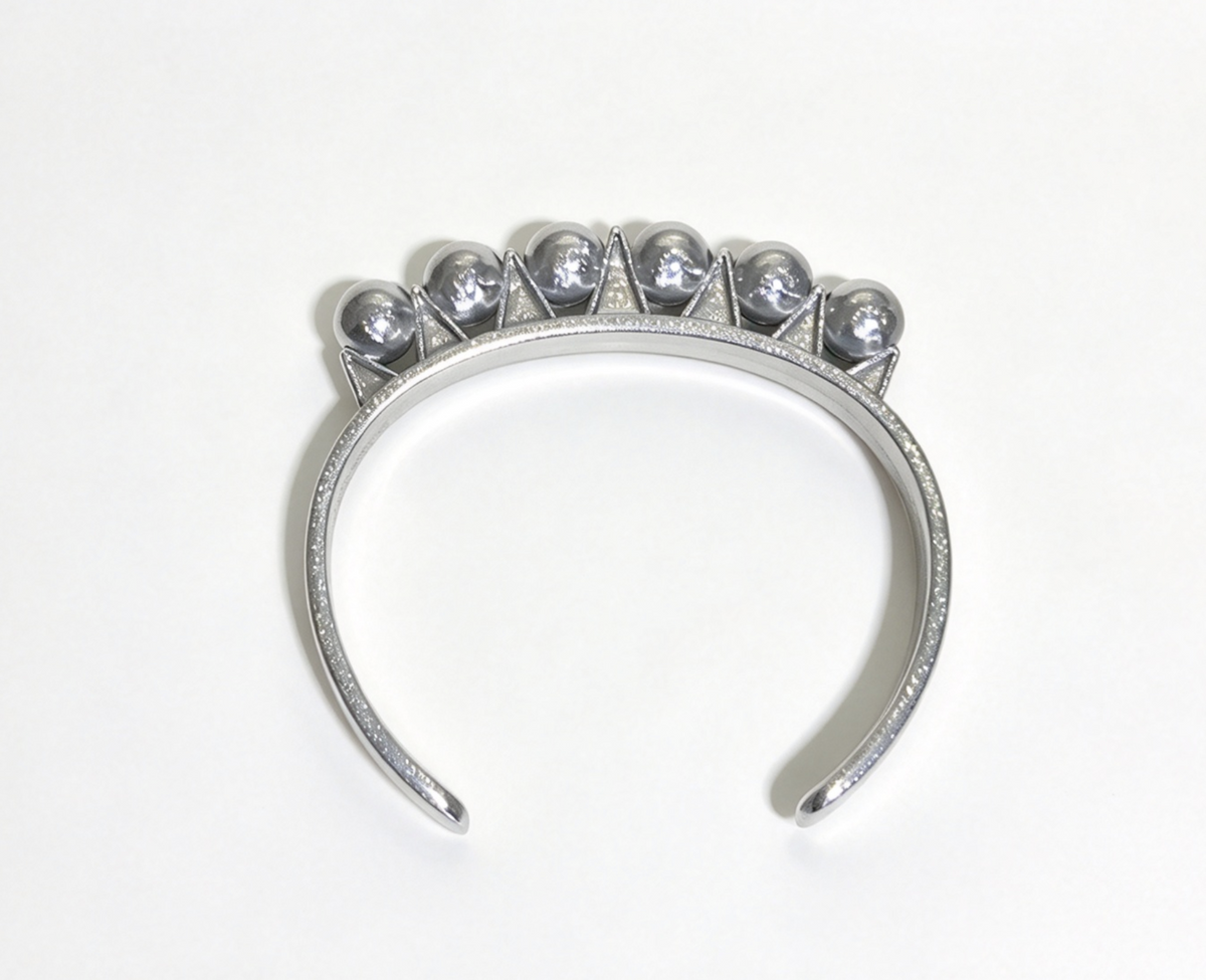 Silver Crown Headband With Faux Pearls FOR 18'' DOLL