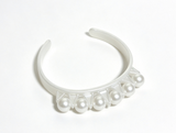 White Crown Headband With White Faux Pearls FOR 18'' DOLL